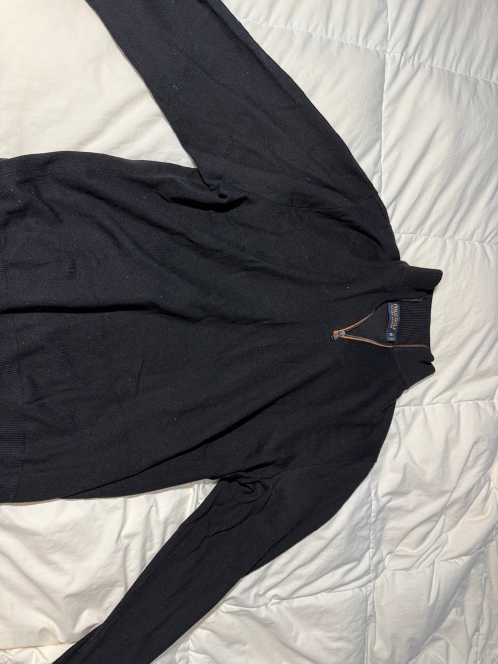 Polo by Ralph Lauren Black Zip-Neck Men's Sweater